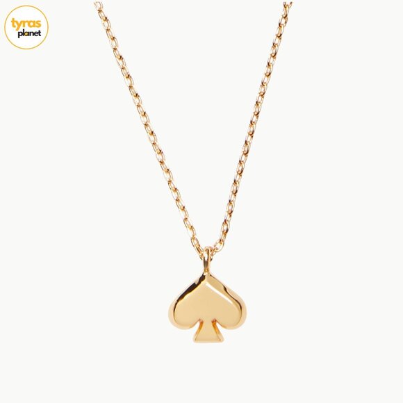 NWT Kate Spade Everyday Spade Metal Mini Pendant Necklace Valentine Gift set New - Picture 1 of 3